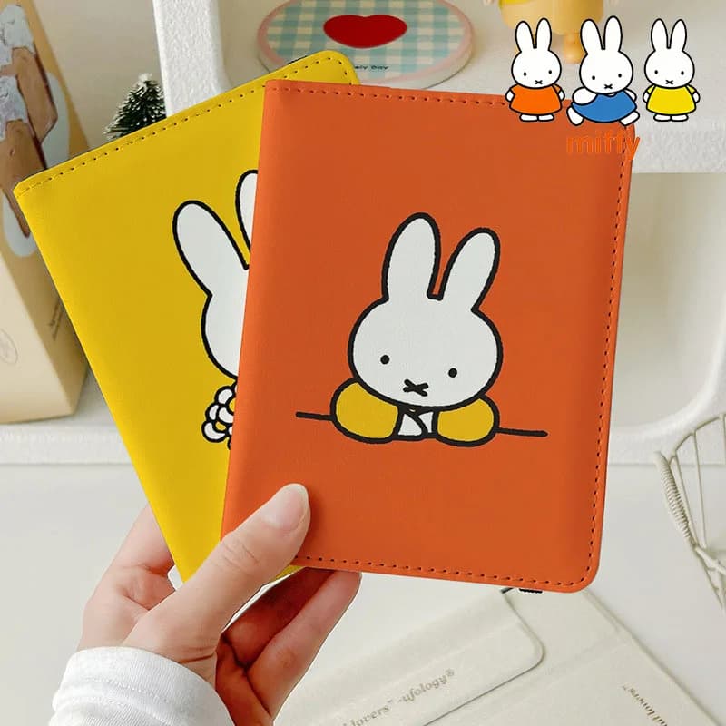 Nuovo porta passaporto Miffy kawaii Simpatico cartone animato Porta carte multifunzionale Borsa da viaggio portatile per documenti Regalo per festival per ragazze