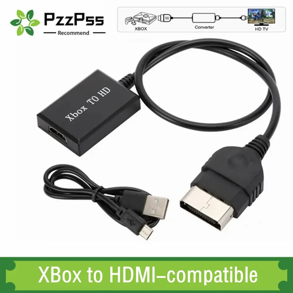 Adattatore convertitore video compatibile da Xbox a HDMI HD 1080P/720P con cavo di alimentazione USB per modelli di console originali