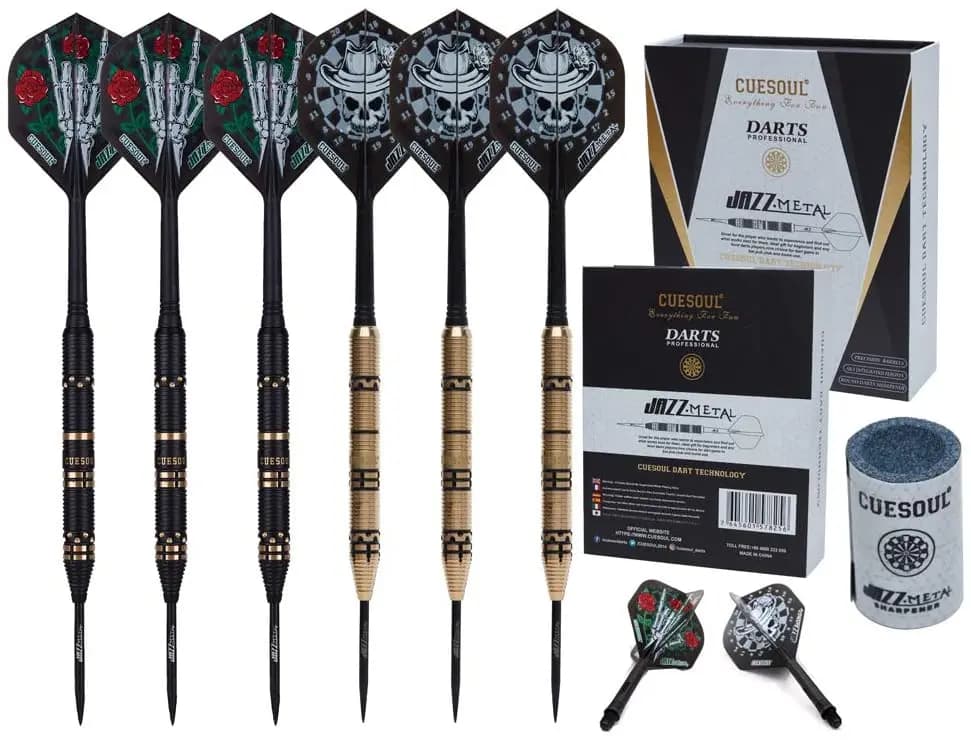 CUESOUL Jazz-Metallo 21g/24g/26g Freccette con punta in acciaio con voli per freccette integrati AK5
