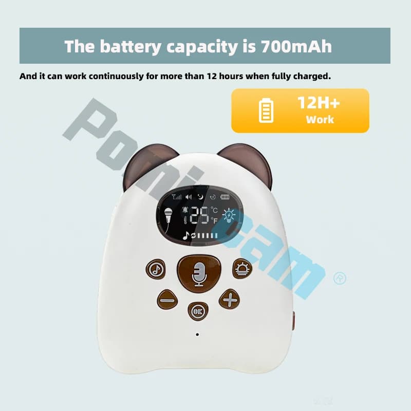 Baby Monitor Wireless V50 2.4GHz con Audio Bidirezionale, Babyphone Audio Portatile, Batteria Ricaricabile per la Cameretta