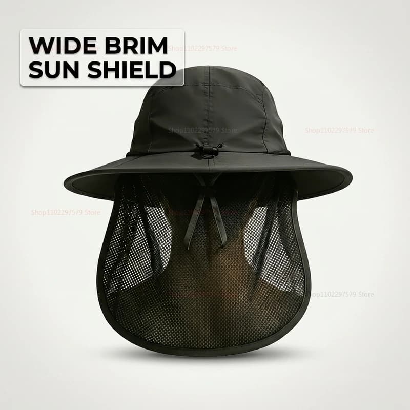 Unisex Wide Brim Panama Straw Sun Hat Waterproof Quick Dry Breathable Mesh Neck Cover Summer Fishing Beach Hiking Camping Boatng