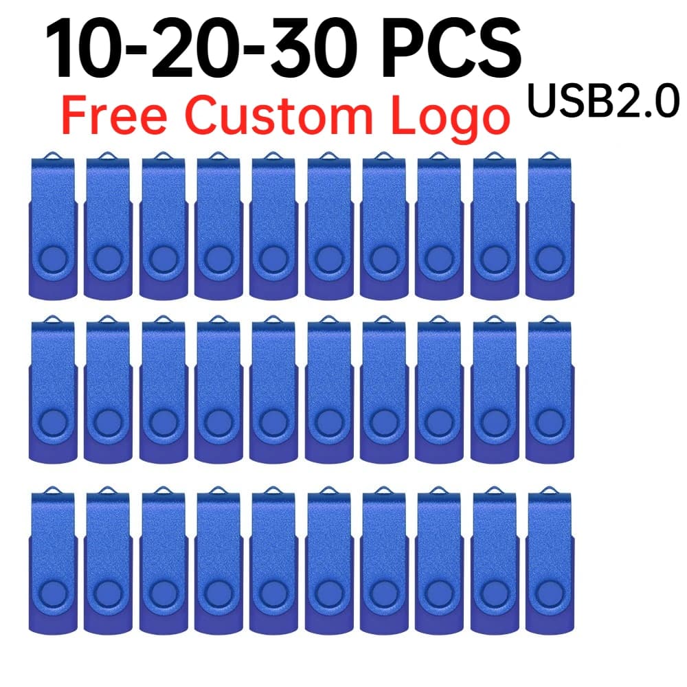 10-20-30pcs Wholesale Price Metal Usb 2.0 Flash Drive 4GB 8GB Usb Pendrive 64GB Memory Stick Custom Logo Gifts Waterproof U-disk