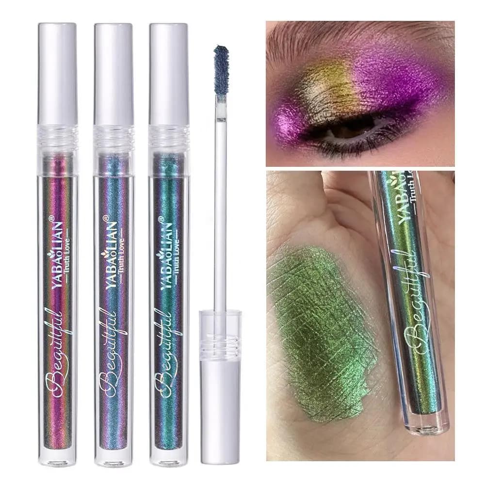 Color-changing Sexy Party Date Highlight Gradient Eye Makeup Shining Pearlescent Fine Flash Eyeshadow Chameleon Liquid Eyeshadow