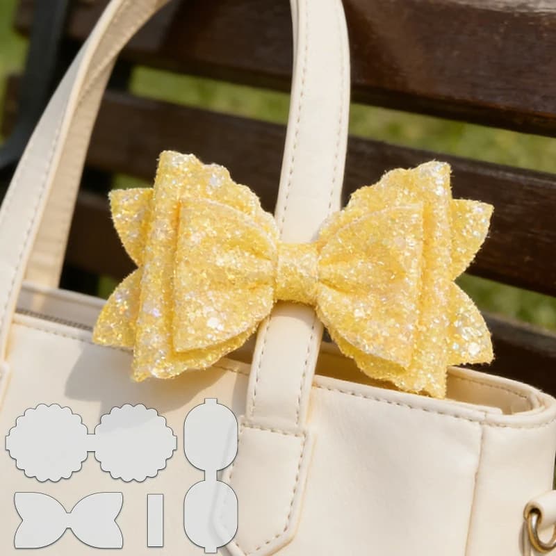 YOMDID 4 pezzi di modelli per fermagli per capelli a forma di fiocco, resistenti, trasparenti in PET, ideali per scrapbooking, creazione di biglietti e decorazioni artigianali