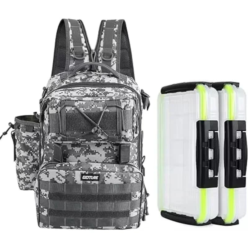 Goture Outdoor fishing gear bag with equipment box 2×3600 Combination of large capacity multifunction waterproof bags, for camping bag