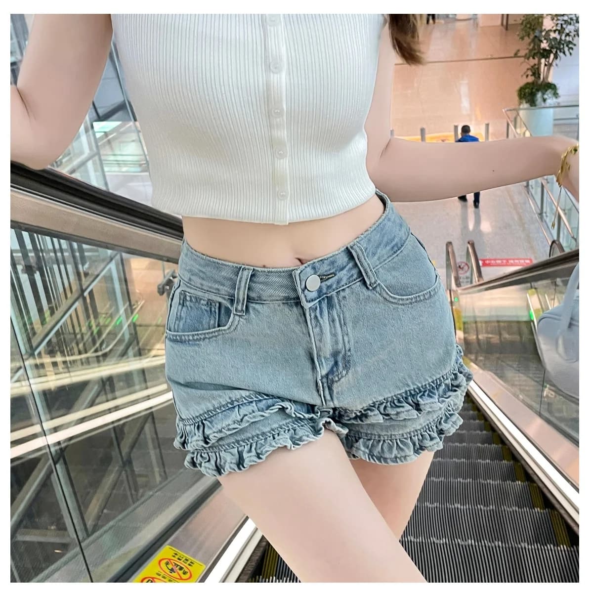 Women's Shorts High Waist, A-Line Style, Fashion Casual, Blue Denim, Hot Girl Style, Vintage, Designer, Hot Pants, News