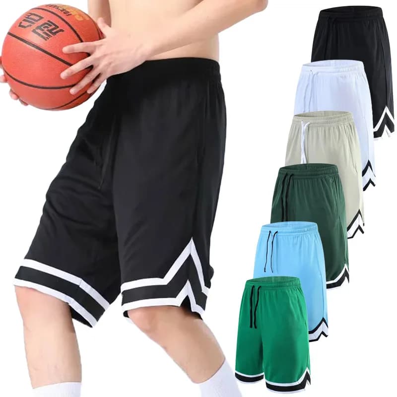 Men's Fitness Basketball Shorts Mesh Breathablet Outdoor Racing Sport Tranning Sports pants Zippered pockets Wide beach shorts