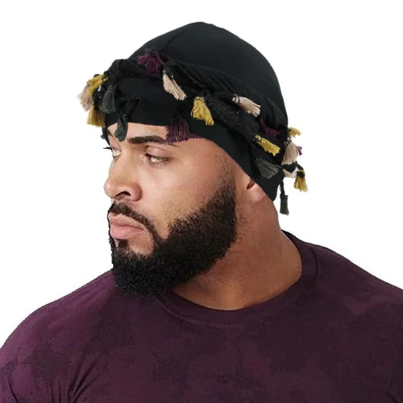 Cappello da uomo con bordo intrecciato, morbido e traspirante, stile hip-hop alla moda, per il calore quotidiano, berretto intrecciato a doppio strato