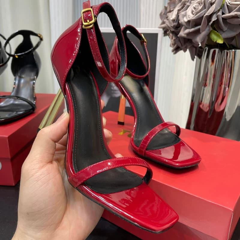 Women's Summer Sandals 2026 New Fashion with Tacco Alto Sottile and Punta Quadrata Open, Roman Style, for Banquets