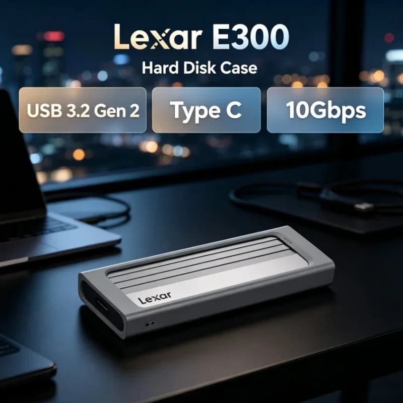 Lexar E300 2230/2242/2260/2280 NVMe SSD Enclosure M.2 SSD USB 3.2 Gen 2 Type C Mobile External Hard Disk Case