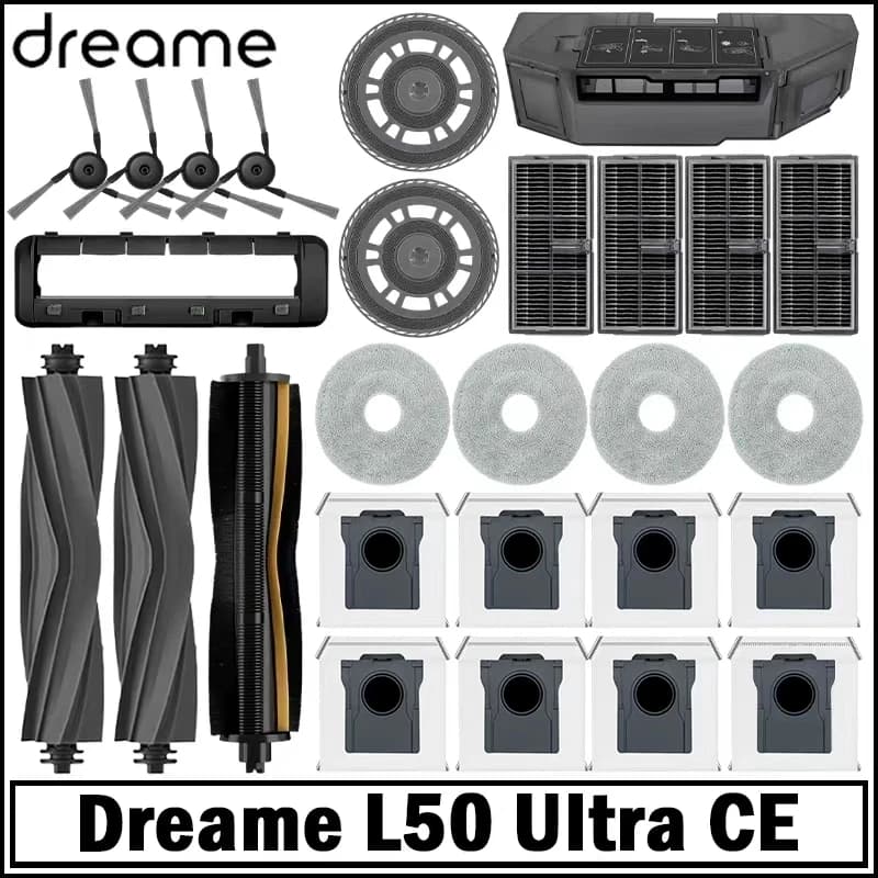 Dreame L50 Ultra CE Robot Vacuum Cleaner Replacement Accessories Main Side Brush Mop Cloth HEPA Filter Dust Bag Spare Parts