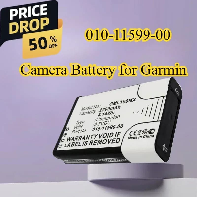 2200mAh Replacement Camera Battery 010-11599-00 for Garmin E1GR E1GRVIRBELITE E2GR E2GRVIRBELITE Elite Action HD Camera 1.4
