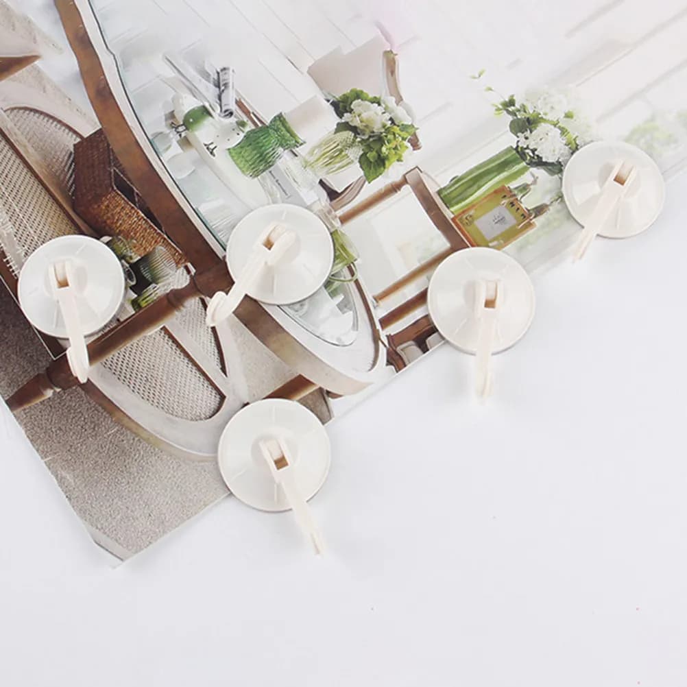 10Pcs No-Trace Suction Cup Hooks Easy Install Remove Vacuum Hanger for Smooth Surfaces Towel Robe Bag Purse Hat Backpack Storage