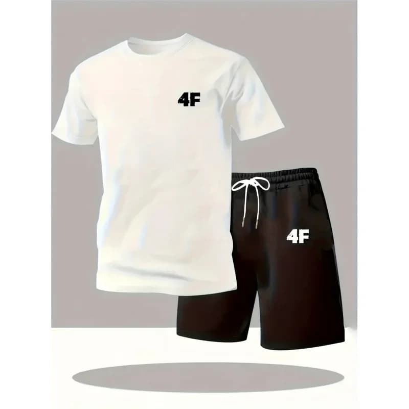 Essenziali 2026 per Uomo Primavera-Estate: T-Shirt con Stampa Casuale + Pantaloncini alla Moda in Tessuto Comodo e Traspirante