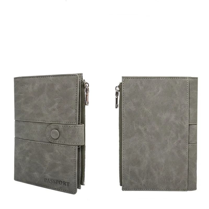 Porta Passaporto con Protezione RFID, Chiusura a Cerniera, Organizzatore per Documenti di Viaggio Unisex, Porta Passaporto con Blocco RFID