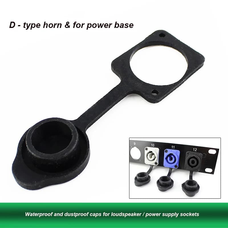Waterproof Dustproof Rubber Protective Cap for NEUTRIK NL4MP Speaker Socket & Aviation Power Socket, D-Style Base Design