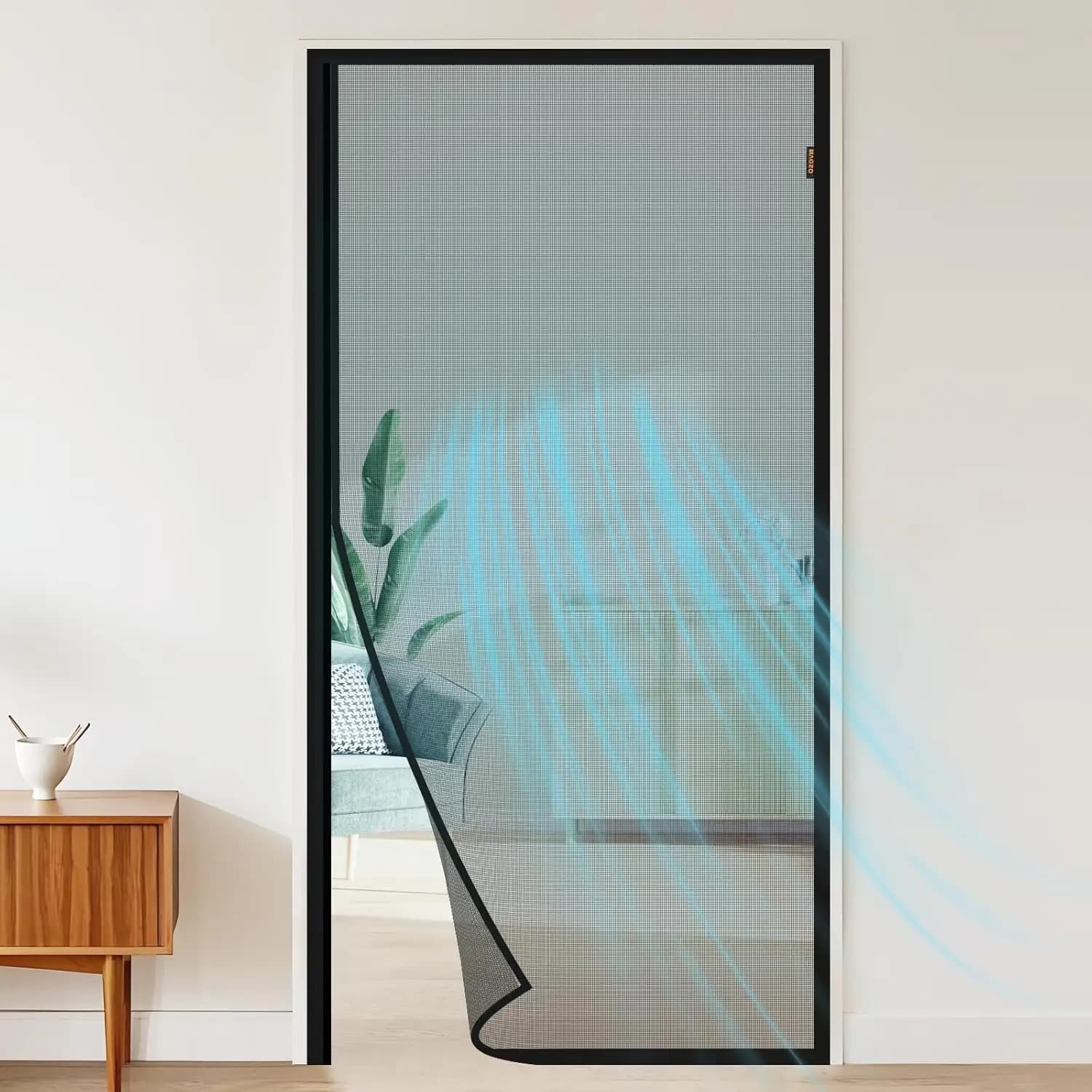 Zanzariera Magnetica per Porta 36x80 Pollici, Tenda in Rete di Poliestere Resistente con Magneti Rinforzati, Nera