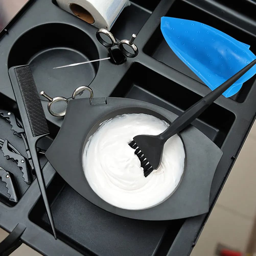 2Sets Hair Coloring Silicone Caps Highlighting Dyeing Hat with Crochet Hooks Small Hole Design Visible Dye Monitoring Salon Home