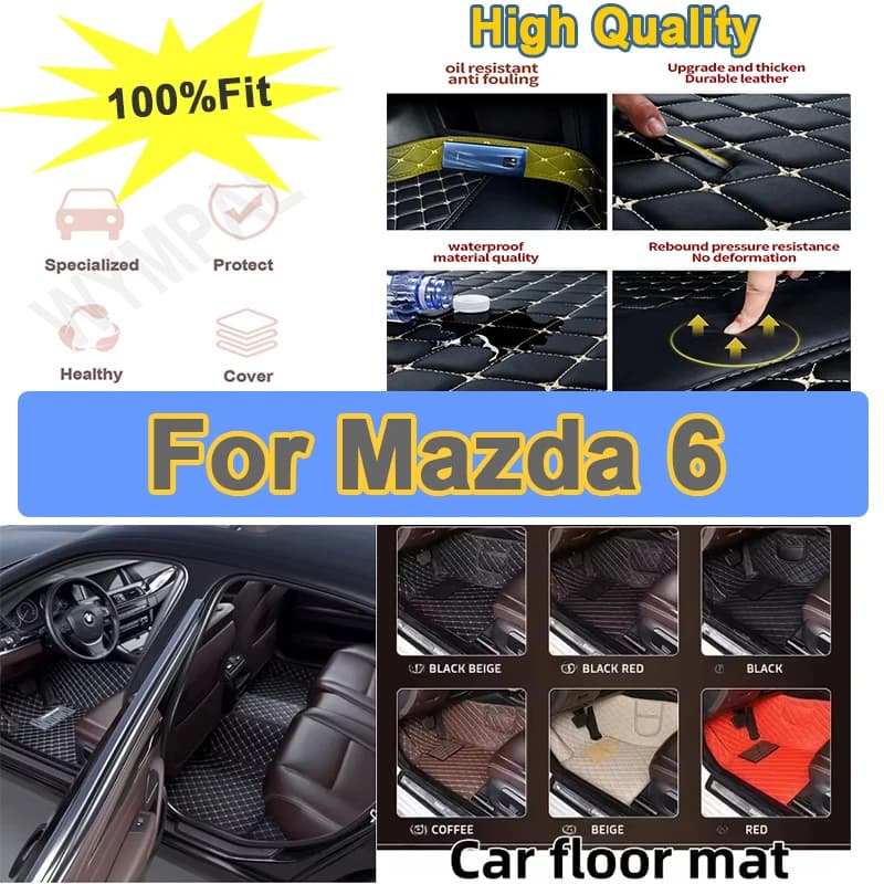Tappetini auto di lusso per Mazda 6 2006 2007 2008 2009 2010 2011 2012 2013 2014 2015 2016 2017 Auto Rilievi del piede Accessori interni