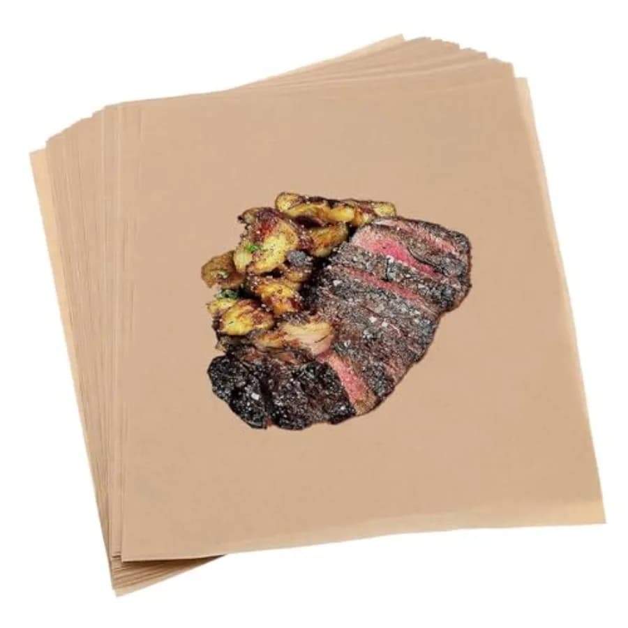 50PCS Brown Butcher Paper Sheets for Smoking Smoker Sublimation 12 x 12inch Meat Wrapping Paper for Grilling BBQ Packing Heat P