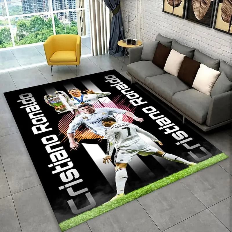 Football Star Goat R-Ronaldo CR7 Non-Slip Area Rug for Living Room,Bedroom,Playroom,Carpet Floor Mat Home Decor Rug Room