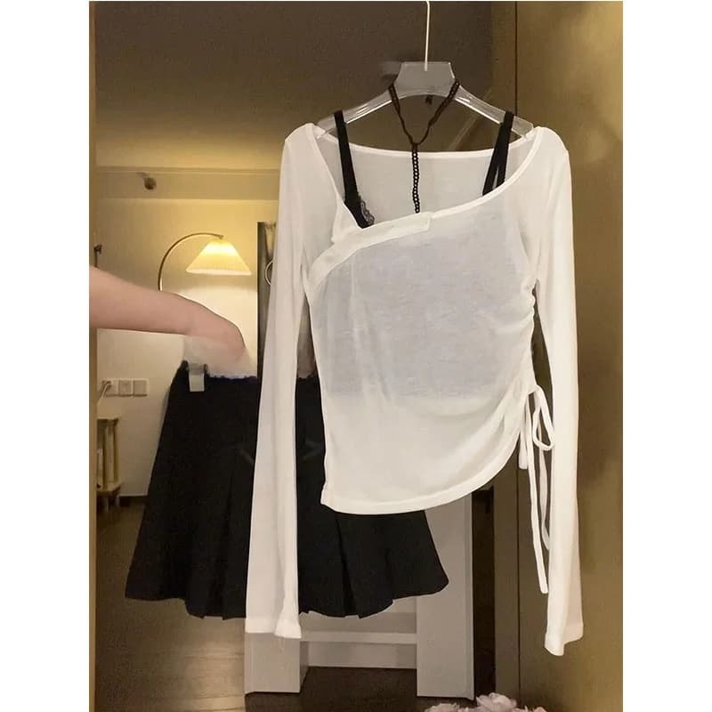 Sweet And Spicy Girl Summer Set Women's Thin Pencil Skirt Sun Protection Cover up Blouse Three Piece Trendy Ensemble