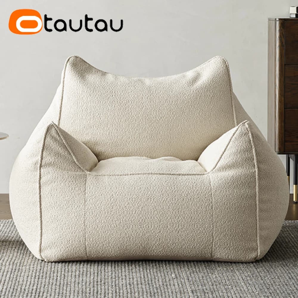 OTAUTAU Bean Bag Sofa Pouf Cover Without Exterior Filling Waterproof Ottoman Blow Up Lounge Chair Camping Garden Beach Sofa SF114