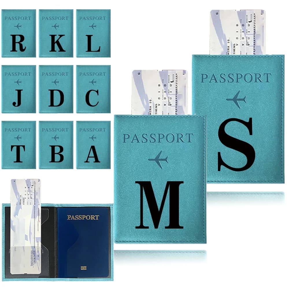Porta Passaporto con Tasche Multiple per Carte e Documenti, Custodia da Viaggio Nera con Motivo