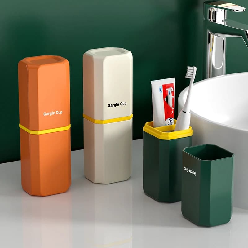 Luxury Travel Wash Cup Portable dentifricio spazzolino da denti Storage Box Organizer porta spazzolino da denti contenitore accessori per il bagno