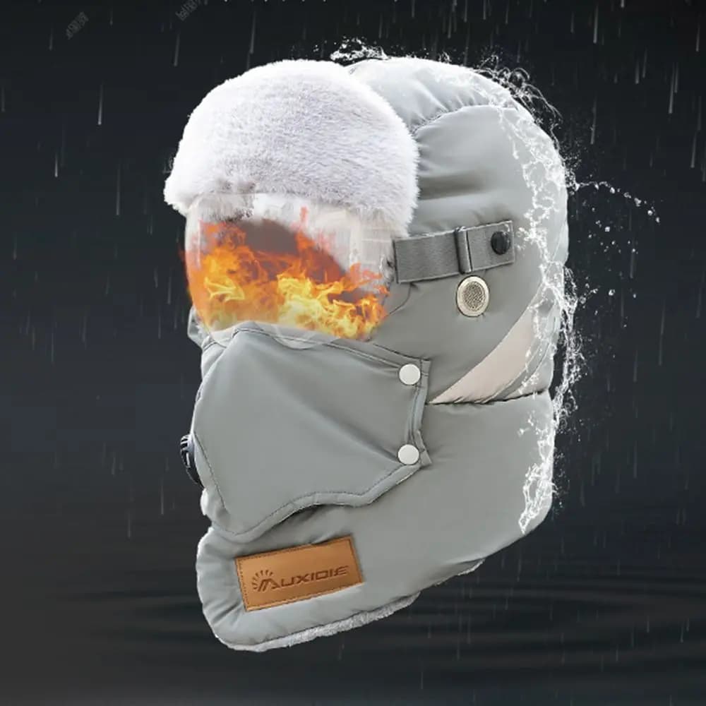 Cappello bomber unisex Berretto da sci invernale ispessito antivento Mantieni caldo con occhiali Cappello di protezione per le orecchie da ciclismo per sport all'aria aperta