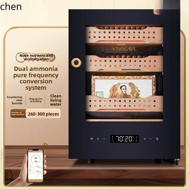 ZML cigar cabinet mini constant temperature and humidity cigarette cabinet household fingerprint lock moisturizing cabinet