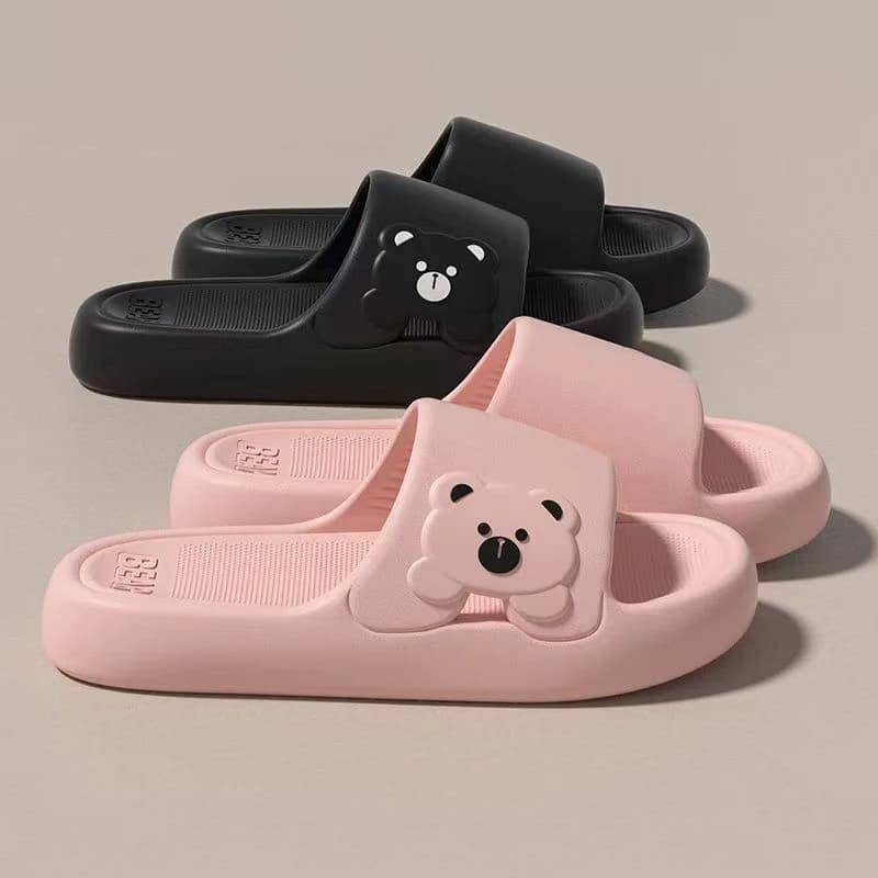 Ciabatte Estive da Donna con Orsetto Cartoon, Leggere e Morbide in EVA, Comode per Casa e Bagno, Antiscivolo