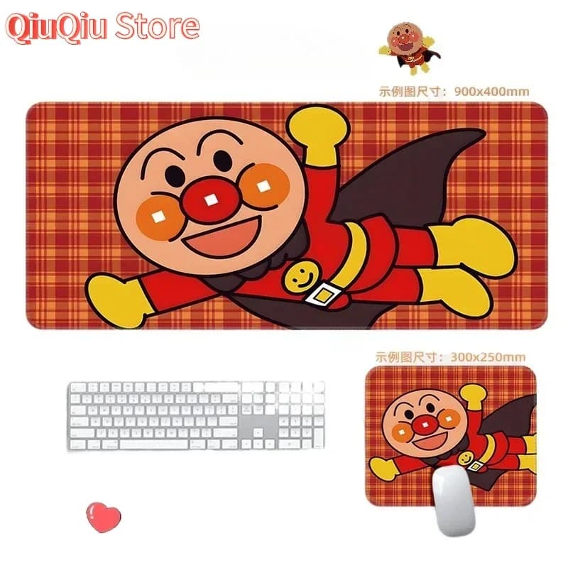 Anime Anpanman mouse pad leather material waterproof oversized small e-sports office computer keyboard pad notebook desk mat