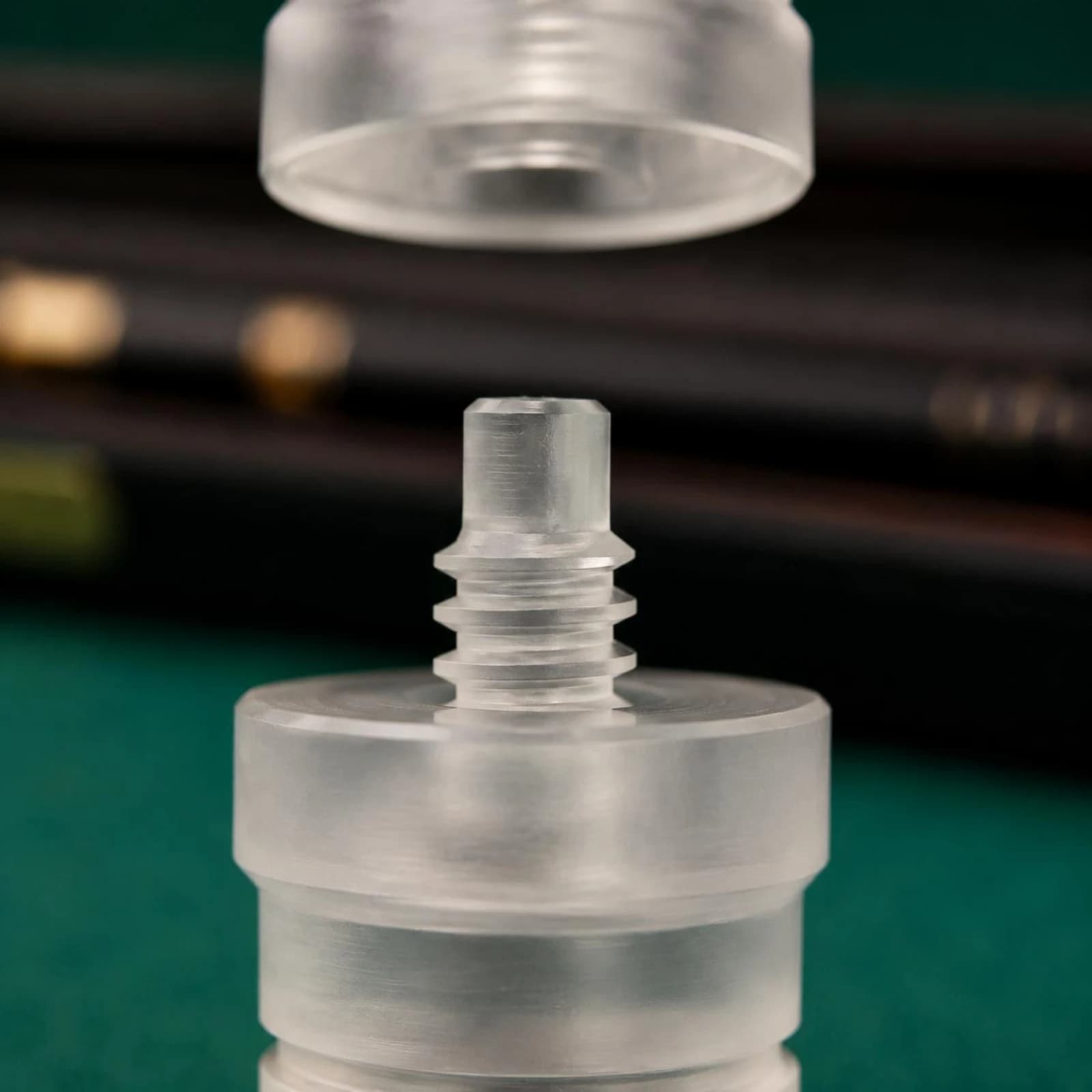 Transparent Threaded Cue Joint Insert 5/16-14 Thread Acrylic Pool Joint Cap for Cue Accessory
