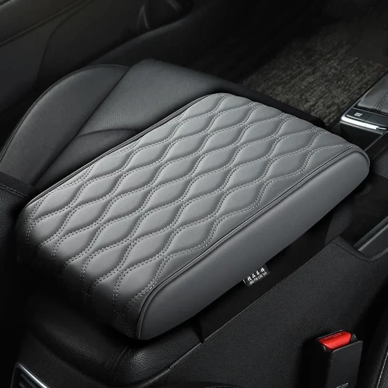 Cuscino Protettivo Universale in Pelle PU per Bracciolo Auto con Ricamo a Onda per Console Centrale e Supporto per Mani