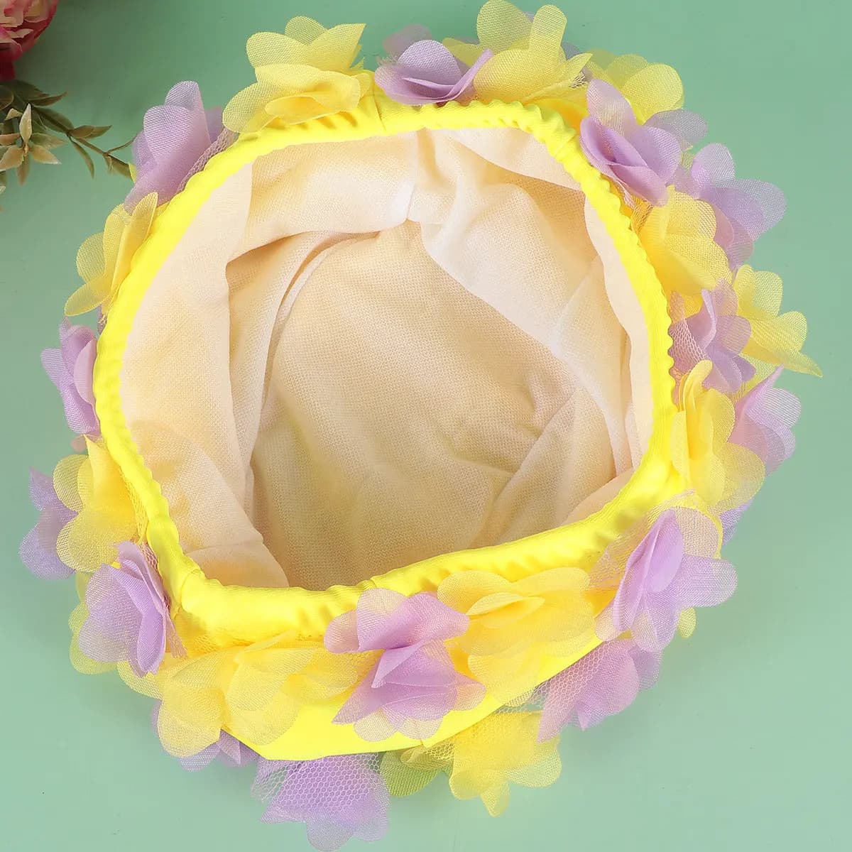 Comodo Cappello da Nuoto in Tessuto per Adulti con Design Floreale, Cappello con Petali, Berretto Floreale Dedicato