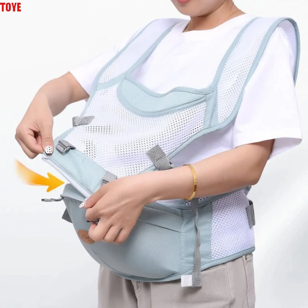 Marsupio Ergonomico 360° per Neonati, Design con Supporto Frontale, Materiale Morbido e Traspirante