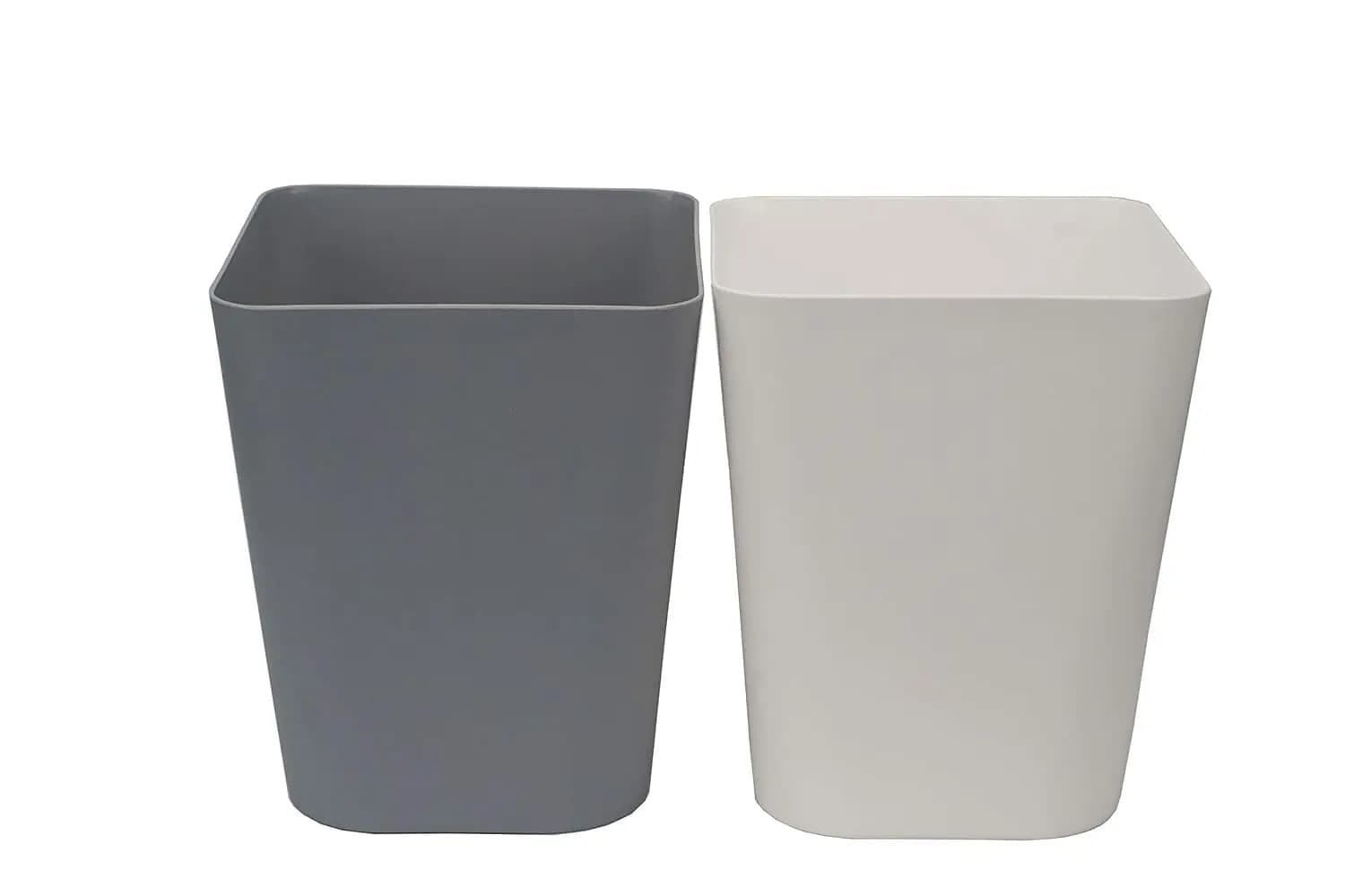 Cestino per Rifiuti da 1,6 Galloni per Cucina, Ufficio, Bagno - Confezione da 2 in Bianco e Grigio