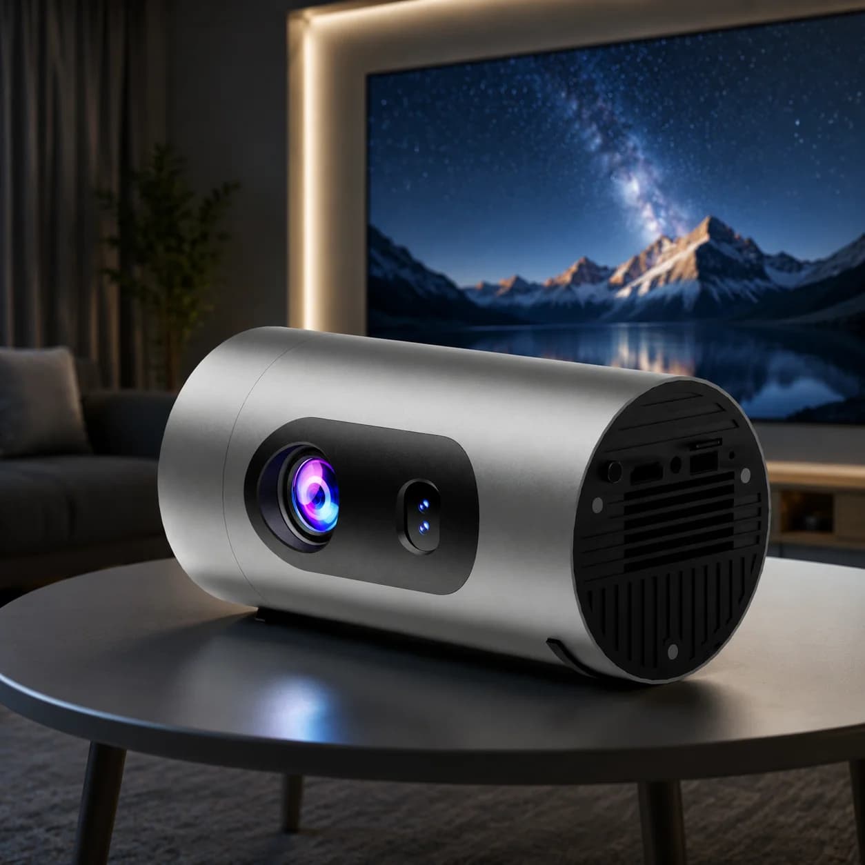 Q8 Android Projector WiFi6 Smart Mini Portable Projector 4K Compatible Auto Focus Built In Speaker Outdoor Movie Player