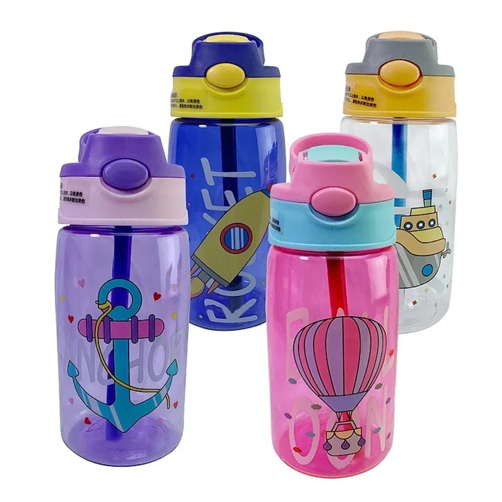 Children's Cup with Cannuccia, Creative Design to Cartoni Animati, Water Bottle Anti Drop Portable for Children