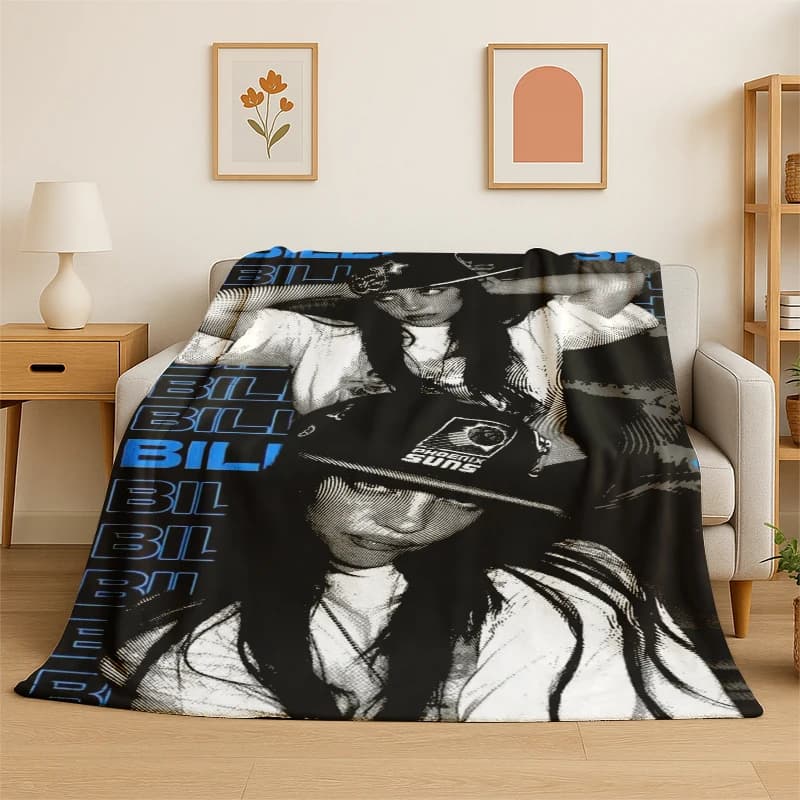 Coperta in flanella 3D Billie Eilish Singer Star, morbida e calda, per camera da letto, soggiorno, letto, viaggi, campeggio, picnic, regalo