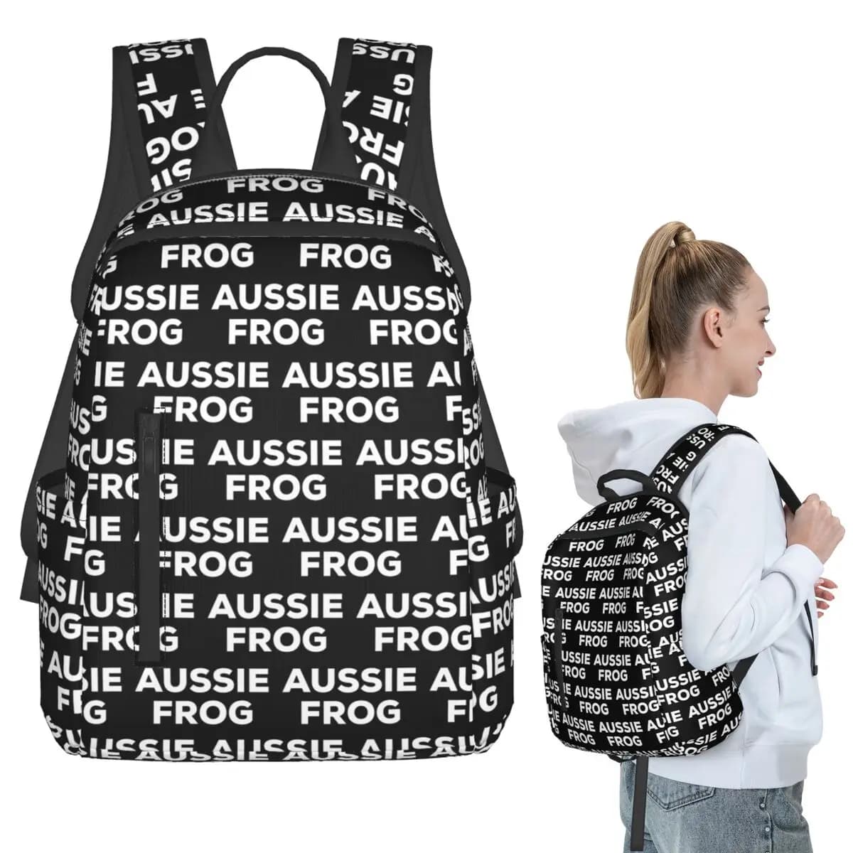 Zaino australiano a forma di rana, borsa per libri per studenti, borsa per la scuola per bambini, borse a tracolla per laptop, per uomo e donna