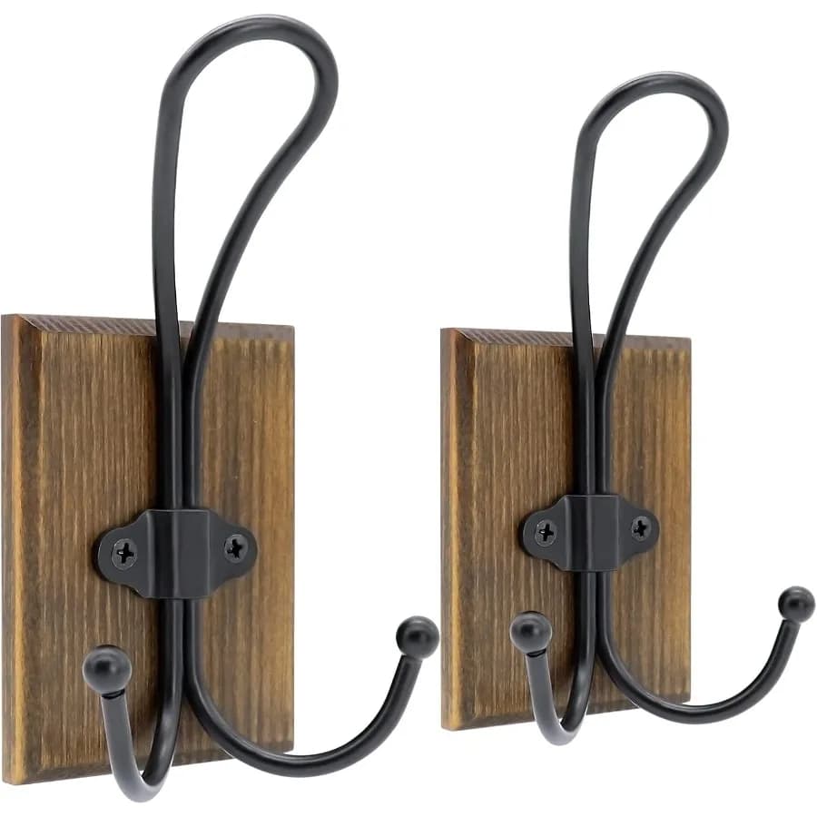 Ganci da parete per appendere 2 pezzi Ganci per asciugamani da fattoria per bagni Ganci appendiabiti in legno decorativo rustico resistente montati a parete Han