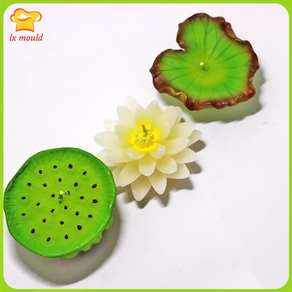 Lotus Leaf Shape 3D Silicone Mold, Lotus Seeds, Lotus Flower for Flavour, Candles, Fond, Chocolate Decorations, Topper for Cake