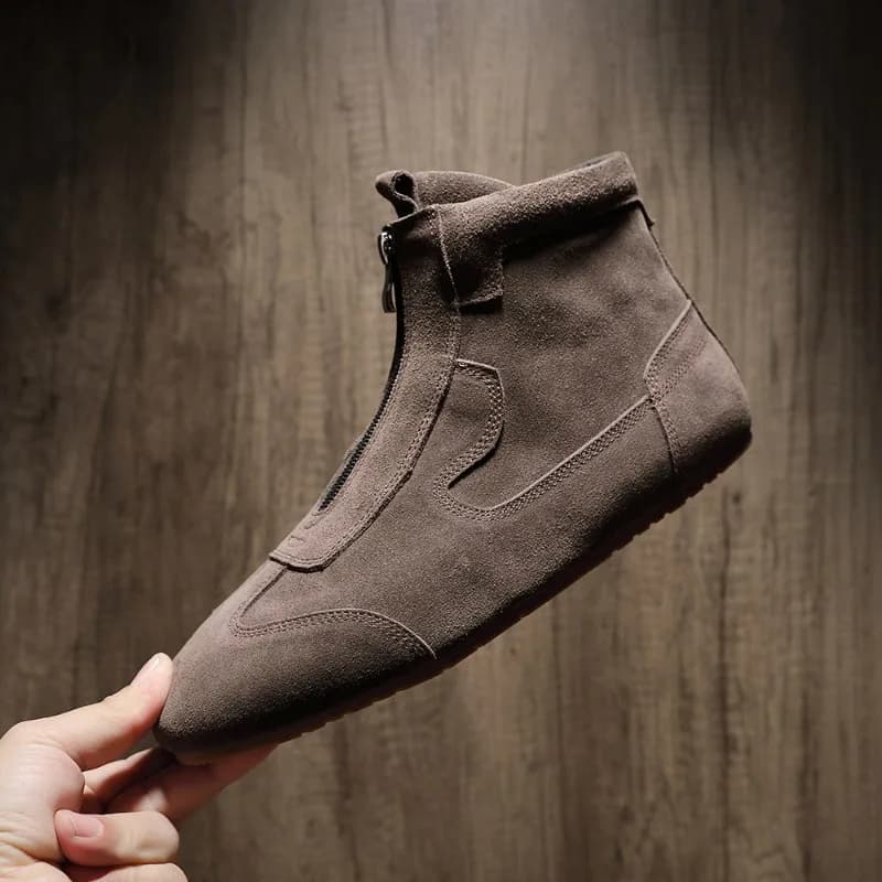 Handmade Cowhide Comfortable Casual High-Top Boots Men Shoes Genuine Leather Desert Boots Male Outdoor Sport Hiking Ankle Boots