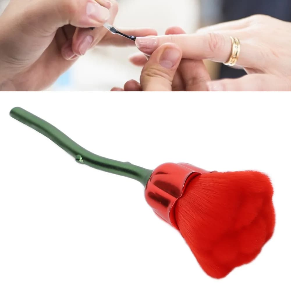 Nail Residue Clearing Rose Shaped Nail Dust Brush Soft Rose Flower Manicure Cleaning Brush Powder Removal Brush Salon Beauty Use