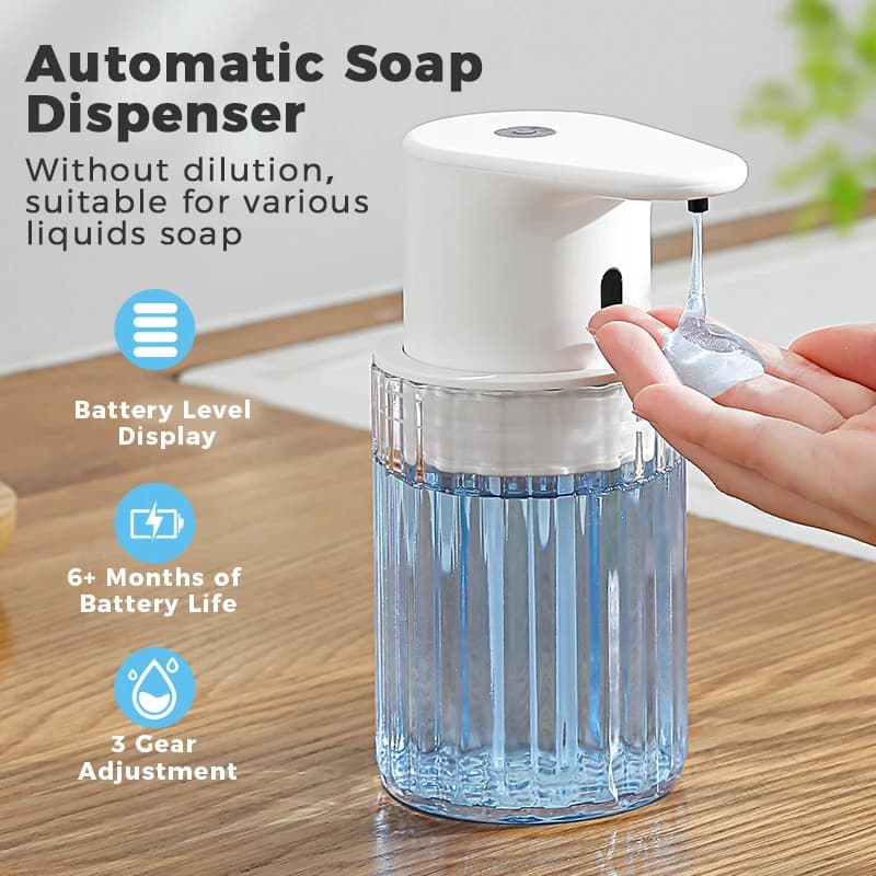 Dispenser automatico di sapone liquido da cucina da 300 ml Dispenser da bagno detersivo ad alta capacità ricaricabile senza tocco USB