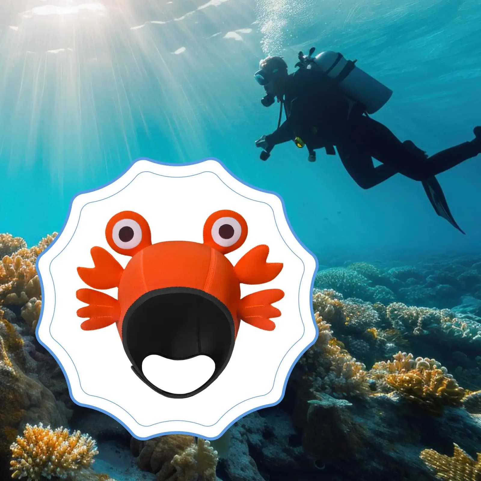 Underwater Equipment Accessories, Neoprene Diving Hat, Nice Crab Shape Cover for Snorkeling and Rafting