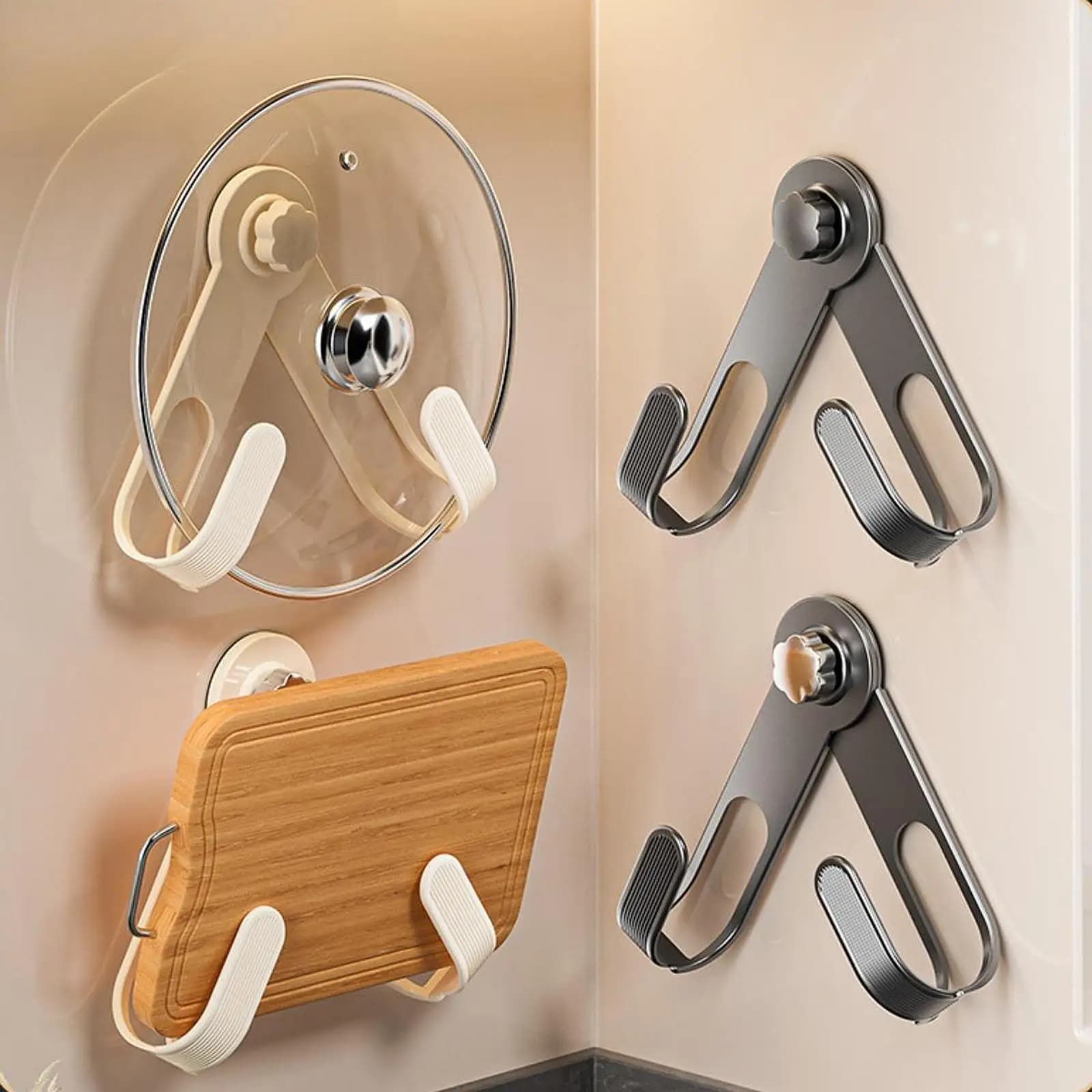 Cutting Board Organizer Teacup Cabinet Friendly Lid Hanger Pan Lid Holder Wall Mount Space Saver for Rental Kitchens