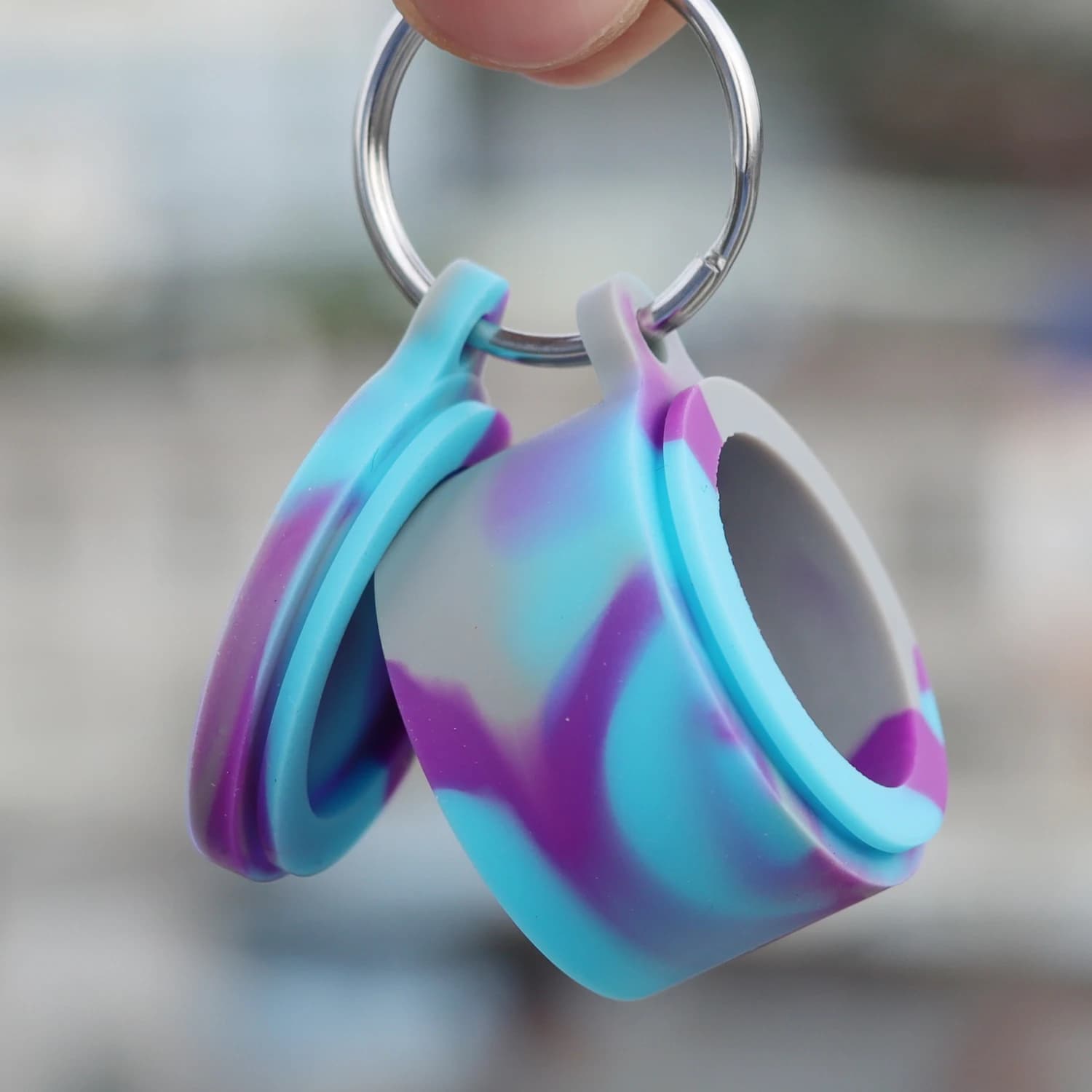 Contenitori per barattoli di cera in silicone con portachiavi da 3 pezzi da 6 ml, serbatoio di stoccaggio in silicone, contenitore per classificazione dell'olio, scatola per la conservazione dell'olio da fumo